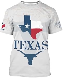 Men's Texas Map Shirt US Texas Flag T-Shirt 3D Printing Retro Short Sleeve Shirt Casual Round Neck Top Unisex BJQ