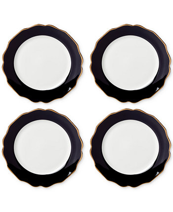 Contempo Luxe Black Dinner Plates, Set Of 4 Lenox