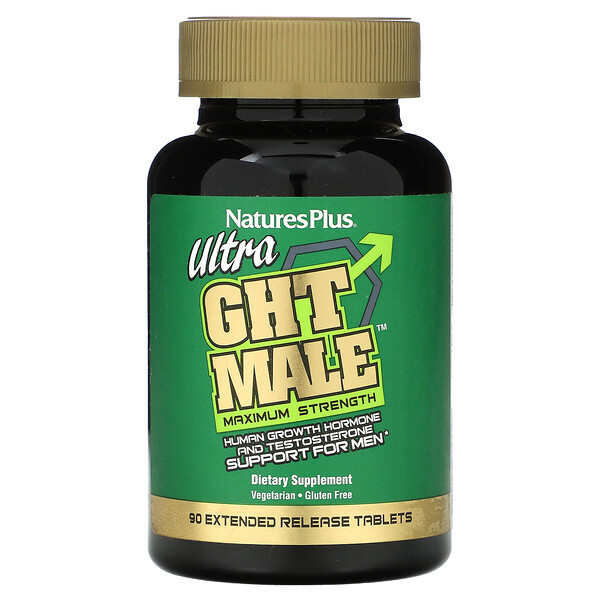 Ultra GHT Male, Максимальная сила, Boost для мужчин, 90 таблеток пролонгированного действия NaturesPlus