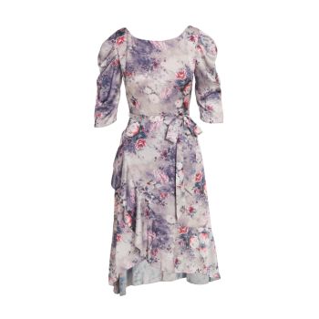 Асимметричное платье с цветочным принтом Marchesa Notte
