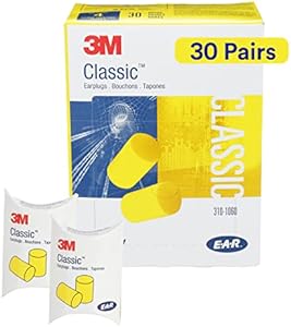 3M Ear Plugs, 30 Pairs/Box, E-A-R Classic 310-1060, Uncorded, Disposable, Foam, NRR 29, For Drilling, Grinding, Machining, Sawing, Sanding, Welding, 1 Pair/Pillow Pack 3M