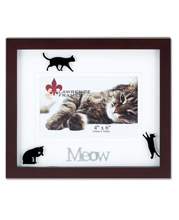 Рамка для картин Meow из орехового дерева - Матовая рамка для кошек Shadow Box - 4 "x 6" Lawrence Frames