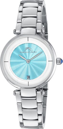 Женские часы Madison Guilloche с браслетом из нержавеющей стали, 29 мм Porsamo Bleu