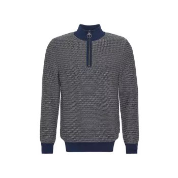 Dunstan Jacquard Cotton Half-Zip Sweater Barbour