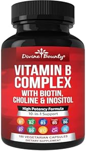 Divine Bounty Super B Complex Vitamins - All B Vitamins Including B12, B1, B2, B3, B5, B6, B7, B9, Folic Acid - Vitamin B Supplement - Support Healthy Energy Metabolism - 90 Vegetarian Capsules Divine Bounty