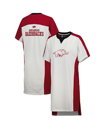 Женское белое платье-футболка Arkansas Razorbacks Home Run G-III