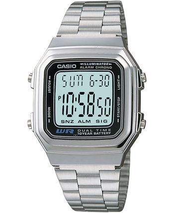 Цифровые часы унисекс с браслетом из нержавеющей стали, 32 мм Casio