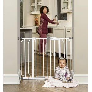 Regalo Easy Step Extra Wide Metal Walk Through Baby Safety Gate, White, Ages 6 to 24 Months Regalo