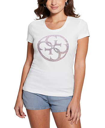 Женская футболка с декорированным логотипом 4G Interlock GUESS