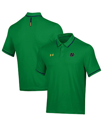 Мужская зеленая рубашка-поло Notre Dame Fighting Irish T2 с выступающим выступом Under Armour