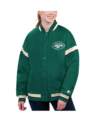 Женская зеленая университетская куртка на пуговицах New York Jets Tournament Starter