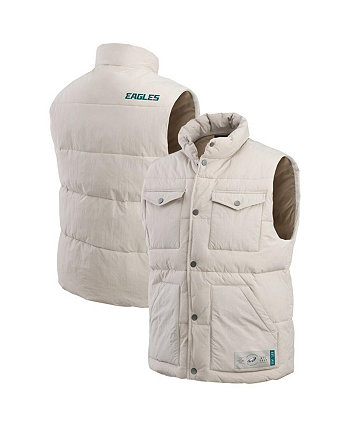 Men's Cream Philadelphia Eagles Puffer Full-Snap Vest Fanatics