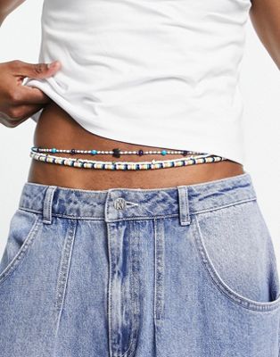 ASOS DESIGN 3 pack festival belly chains with multicolor beads ASOS DESIGN