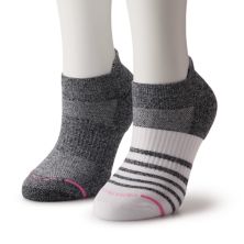 Women's Dr. Motion 2-Pack Contrast Stripe Compression Ankle Socks Dr. Motion