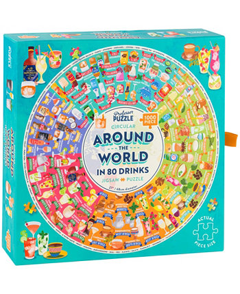Around the World in 80 Drinks Circular Jigsaw Puzzle Set, 1002 Pieces PROFESSOR PUZZLE