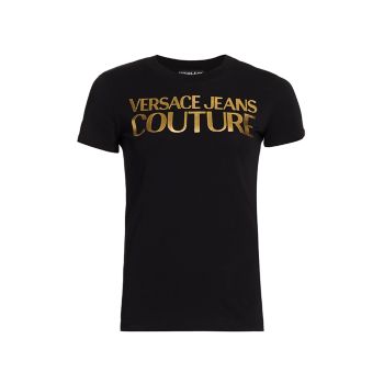 Металлизированная футболка с логотипом Versace Jeans Couture