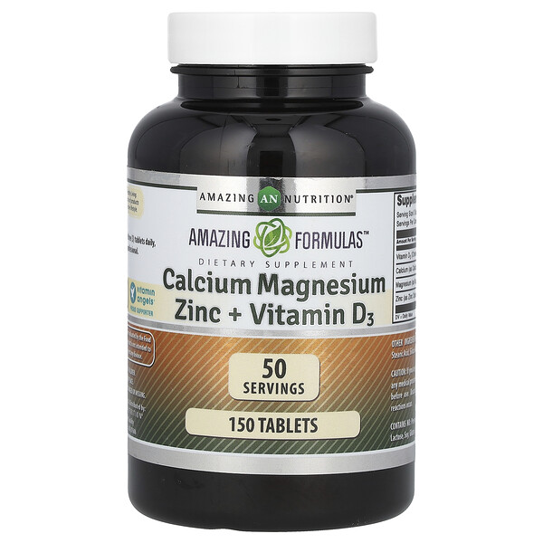 Кальций Магний Цинк + Витамин D3 - 150 таблеток - Amazing Nutrition Amazing Nutrition