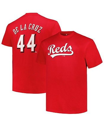 Мужская красная футболка Elly De La Cruz Cincinnati Reds Big and Tall с именем и номером Profile