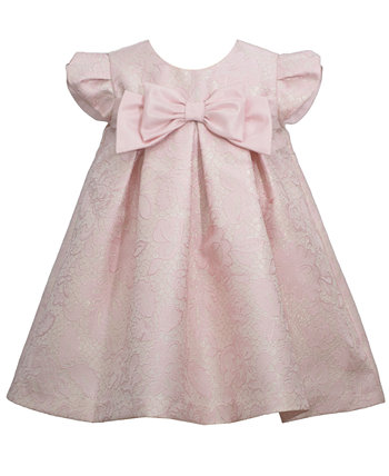 Жаккардовое плиссированное плавающее платье с короткими рукавами для маленьких девочек и трусики Bonnie Baby