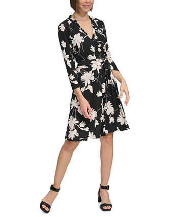 Женское платье с запахом и рюшами с цветочным принтом Tommy Hilfiger