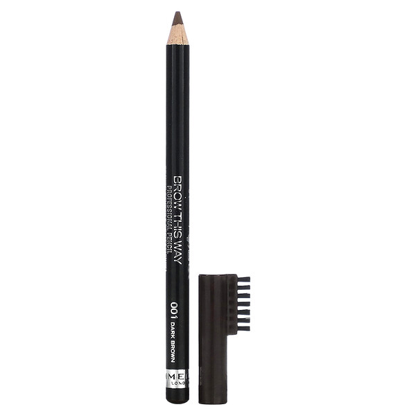 Профессиональный карандаш для бровей, 001 темно-коричневый, 0,05 унции (1,4 г) Rimmel London