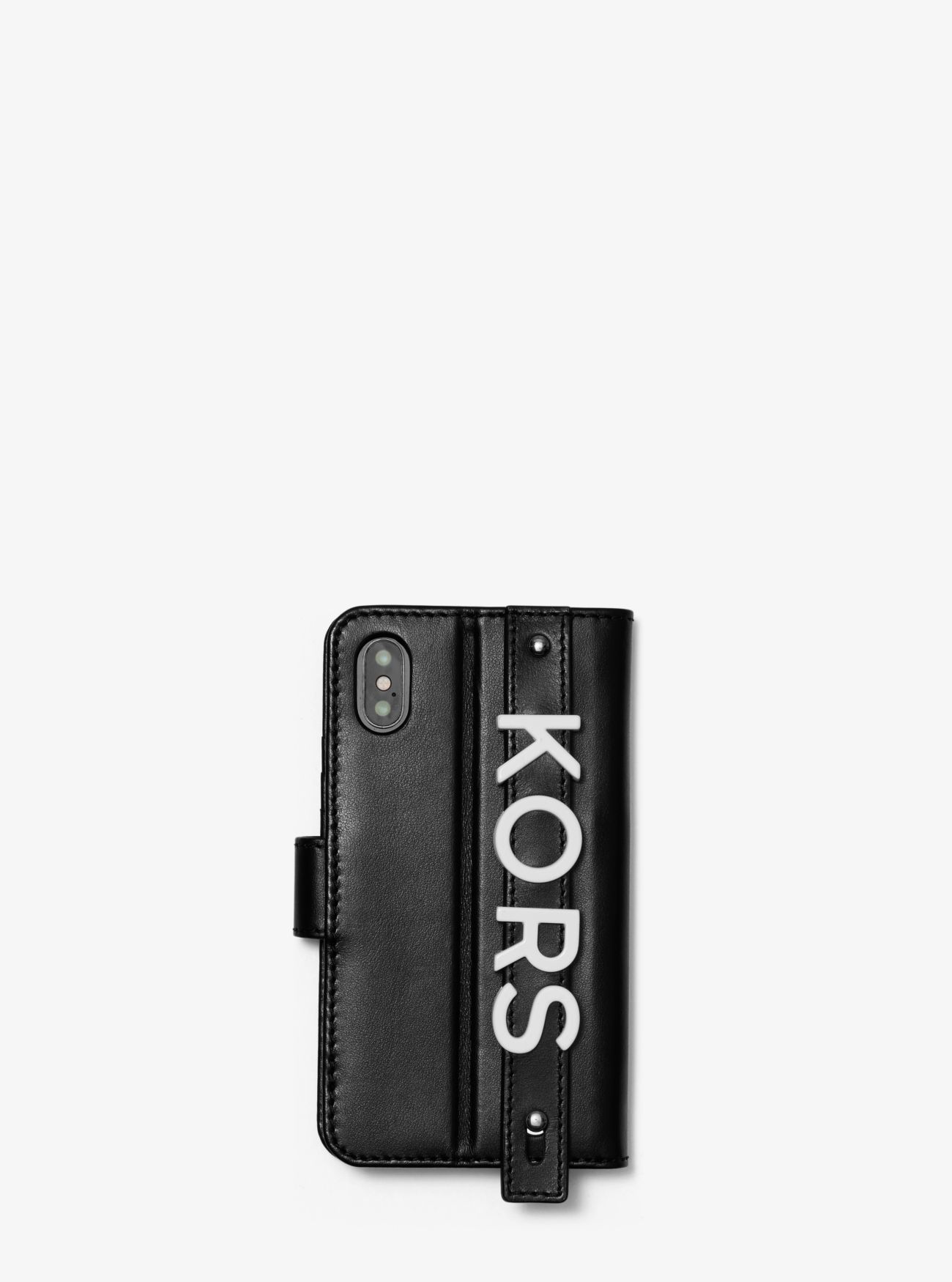 Фолио кожаный чехол для iPhone X / XS с ремешком Michael Kors