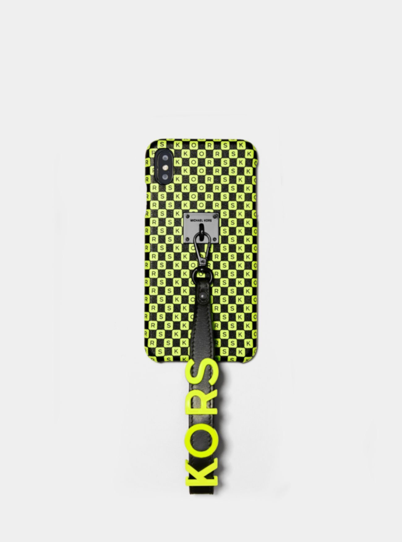 Кожаный чехол для браслета с логотипом Neon Checkerboard для iPhone XS Max Michael Kors