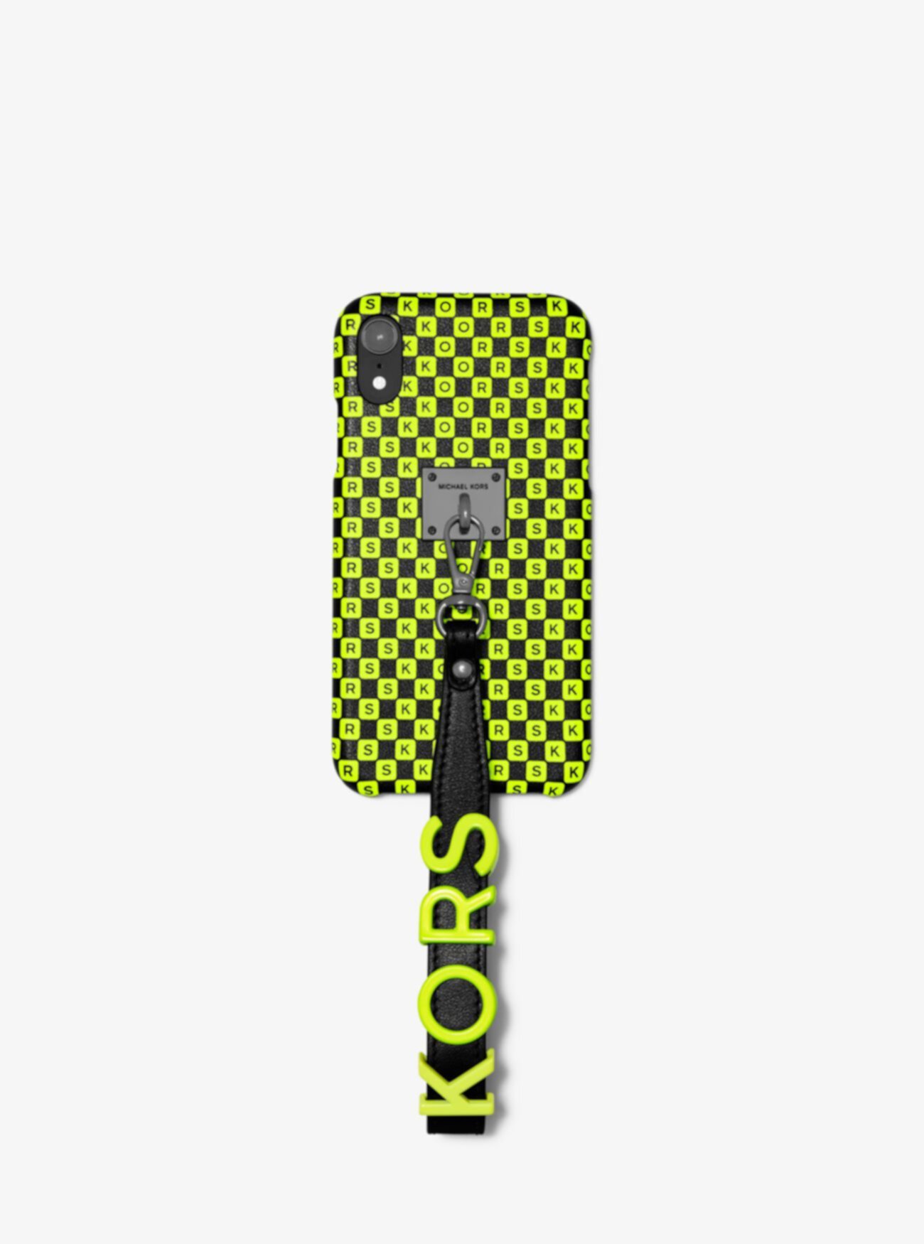 Кожаный чехол для браслета с логотипом Neon Checkerboard для iPhone XR Michael Kors