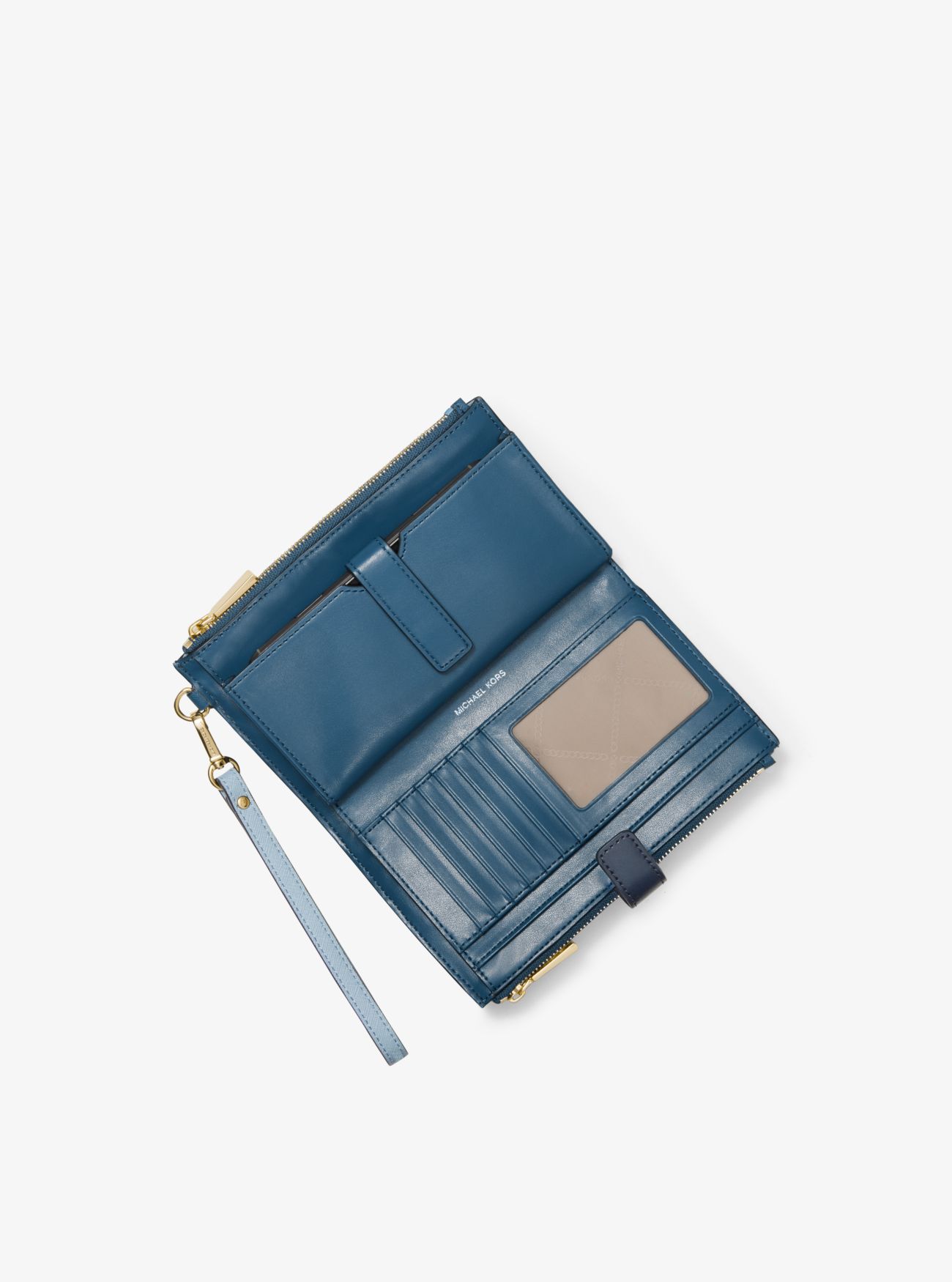 Кошелек для смартфона с трехцветной сафьяновой кожей Adele Michael Kors