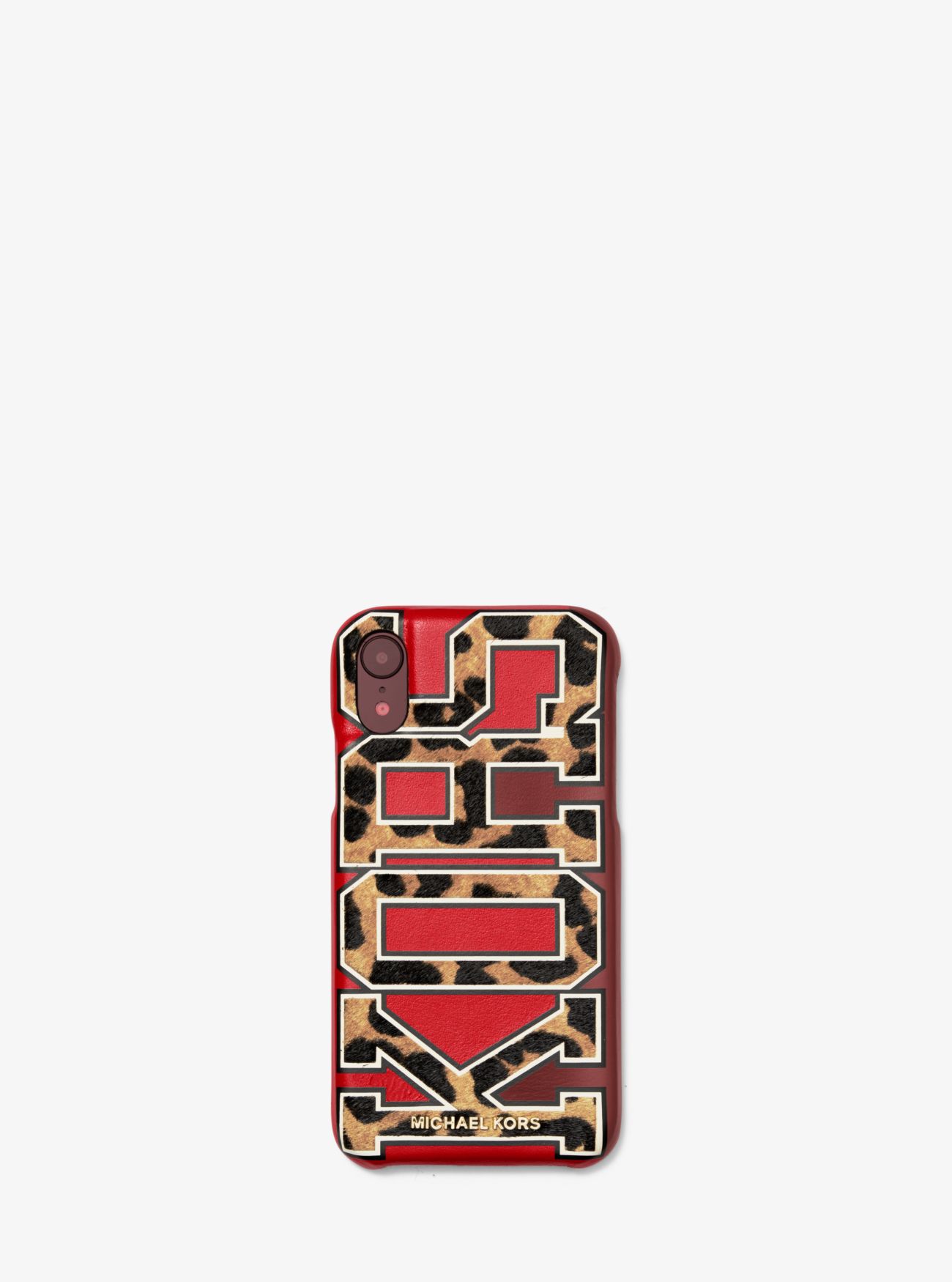 Кожаный чехол для телефона с логотипом Leopard для iPhone XR Michael Kors