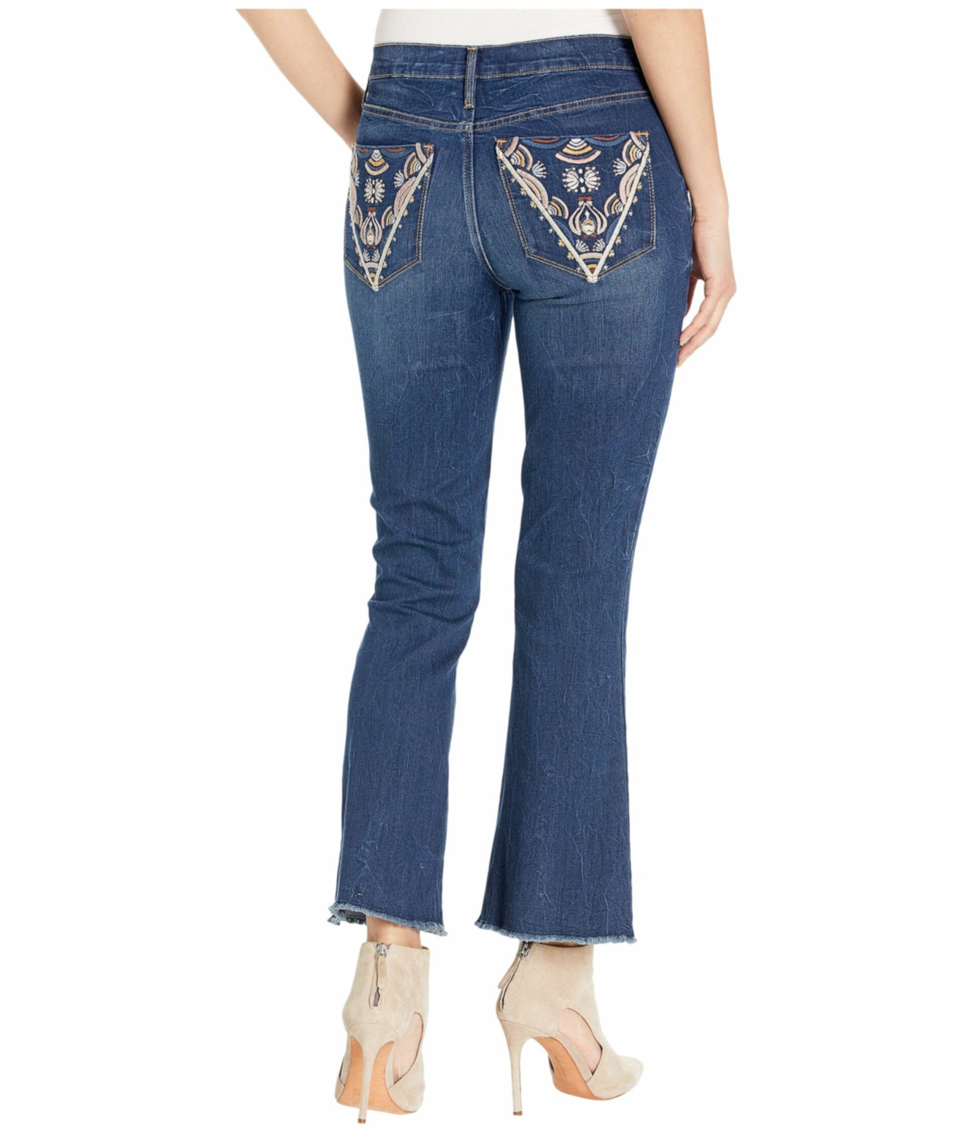 Укороченные джинсы с высокой посадкой синего цвета / солнцестояния Vintage America