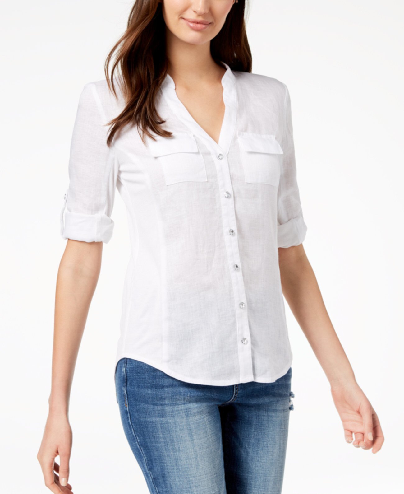 INC Linen-Blend Utility Shirt, созданная для Macy's INC International Concepts