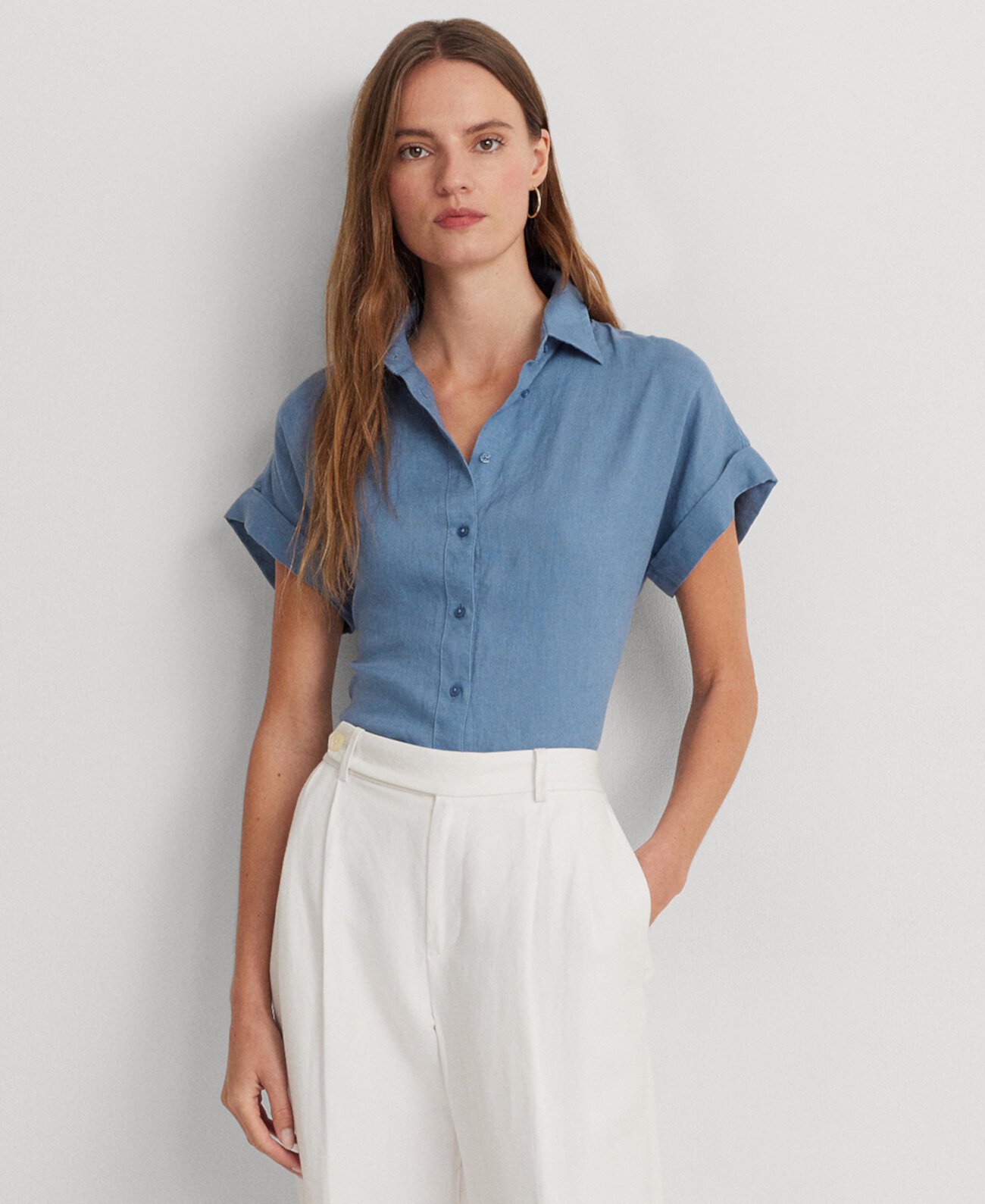 Женская Блузка LAUREN Ralph Lauren Dolman-Sleeve Linen Shirt LAUREN Ralph Lauren