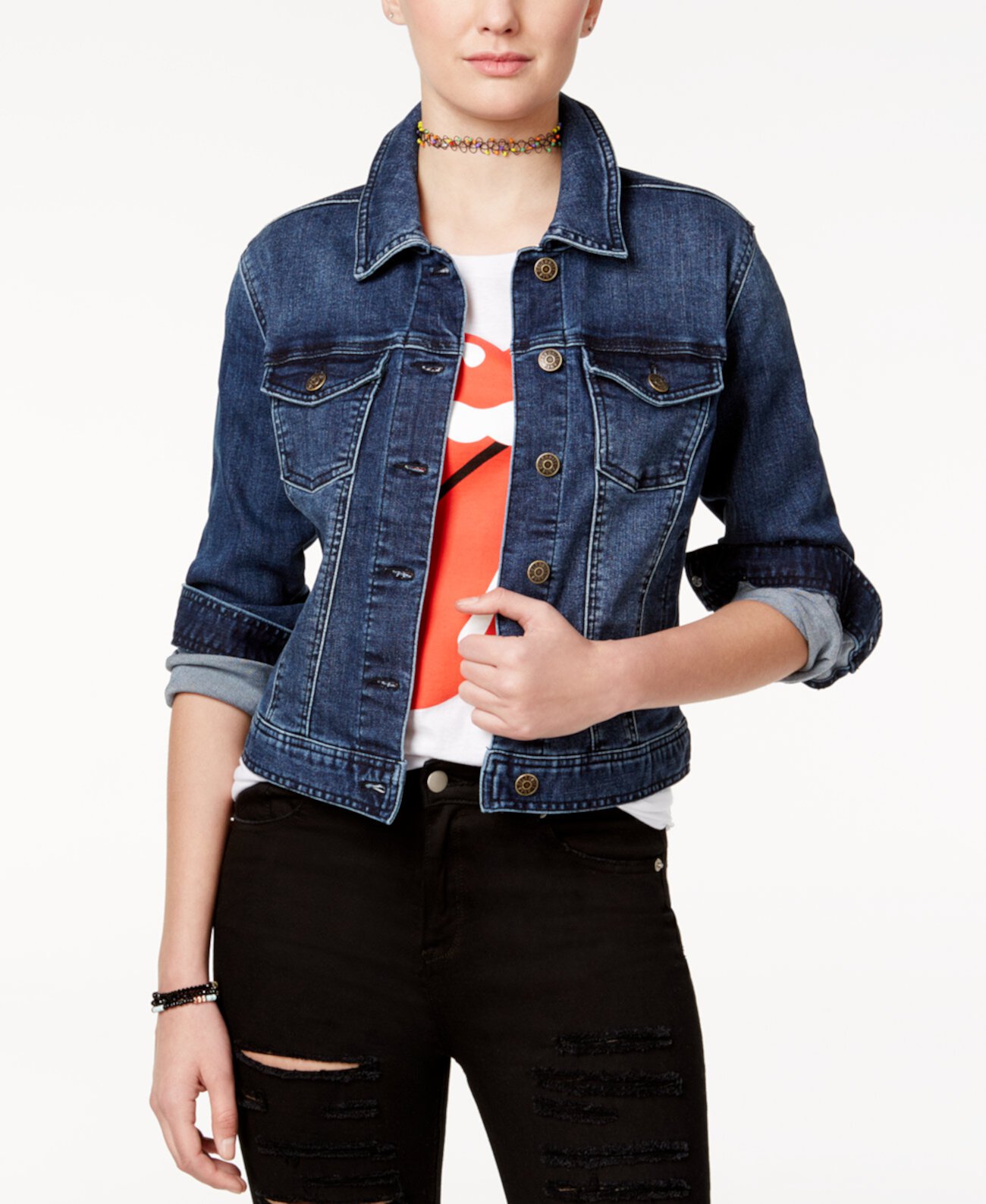 Классическая джинсовая куртка для юниоров Celebrity Pink