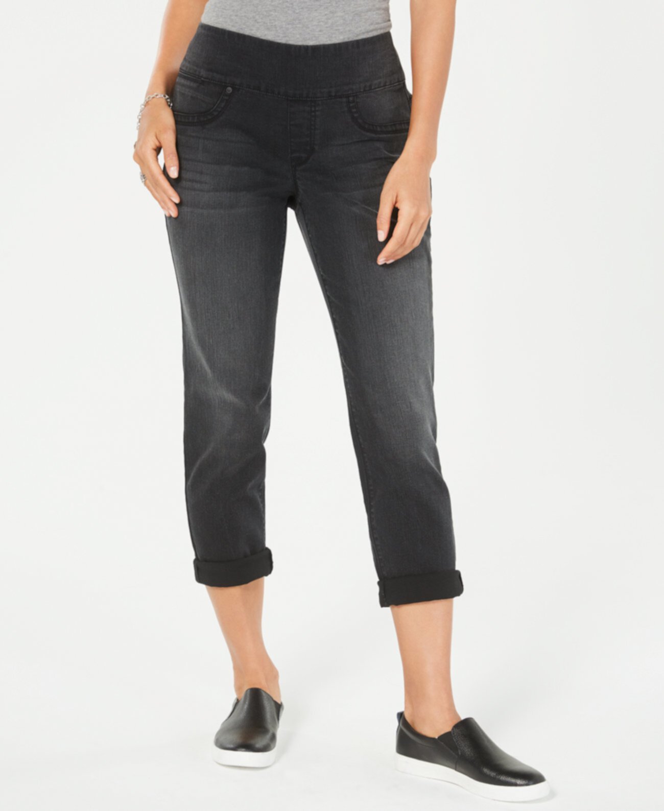 Узкие джинсы-скинни с манжетами и потертостями, созданные для Macy's Style & Co