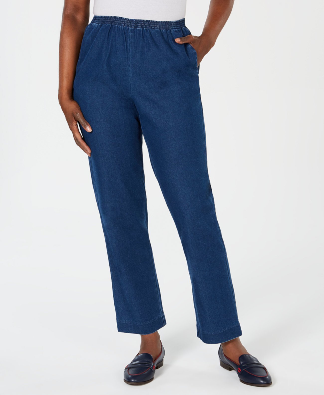 Миниатюрные джинсы-потрепанные прямые, созданные для Macy's Karen Scott