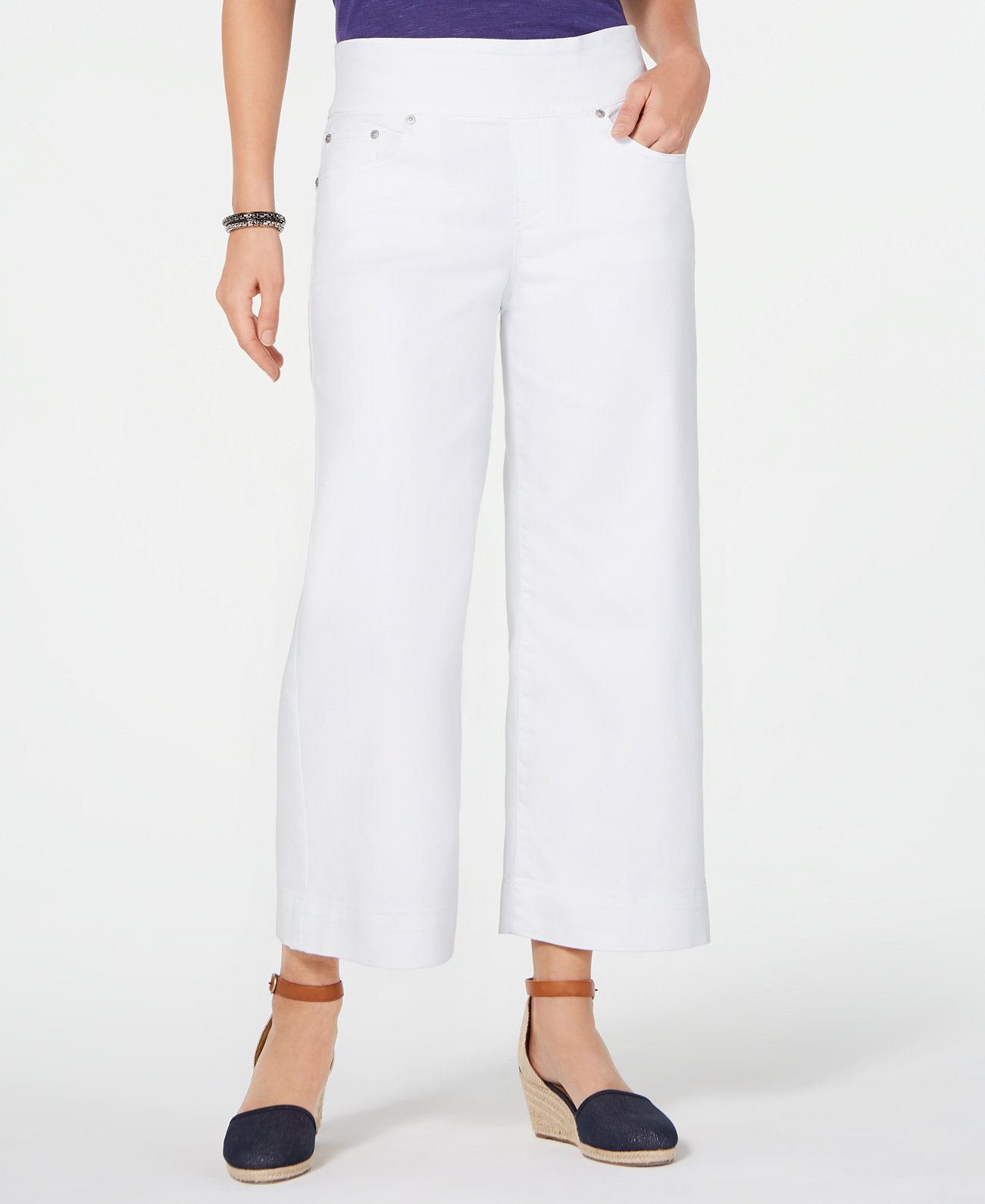 Укороченные джинсы без застежки с широкими штанинами, созданные для Macy's Style & Co