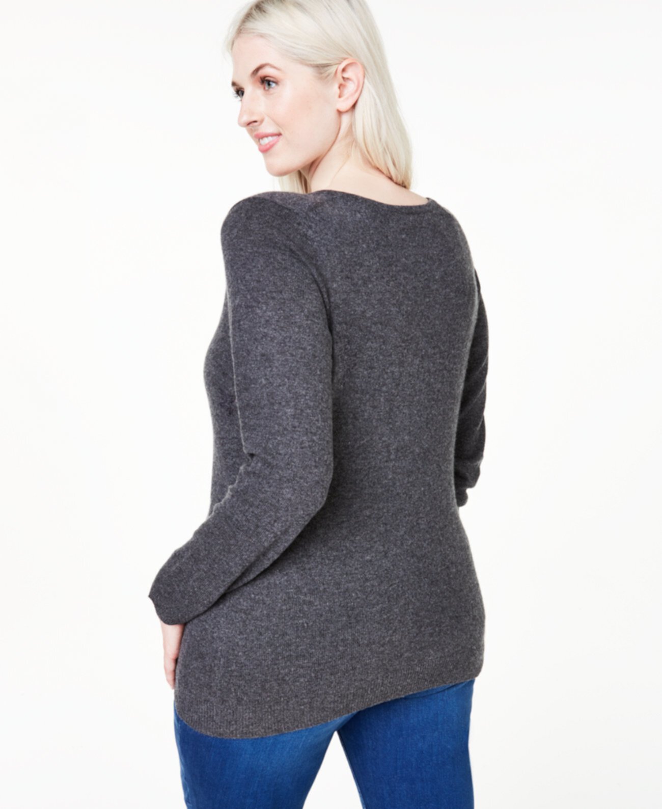 Кашемировый свитер большого размера с V-образным вырезом, созданный для Macy's Charter Club