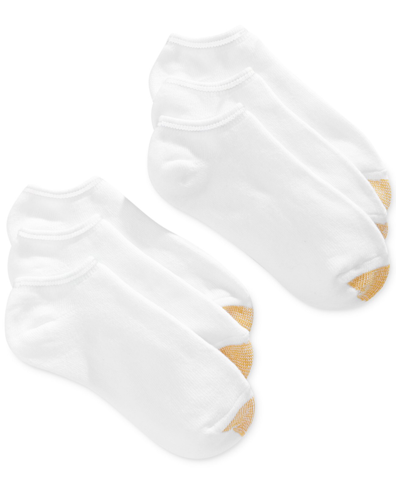Женские носки Ankle Cushion No Show 6 Pack, также доступны в увеличенных размерах Gold Toe
