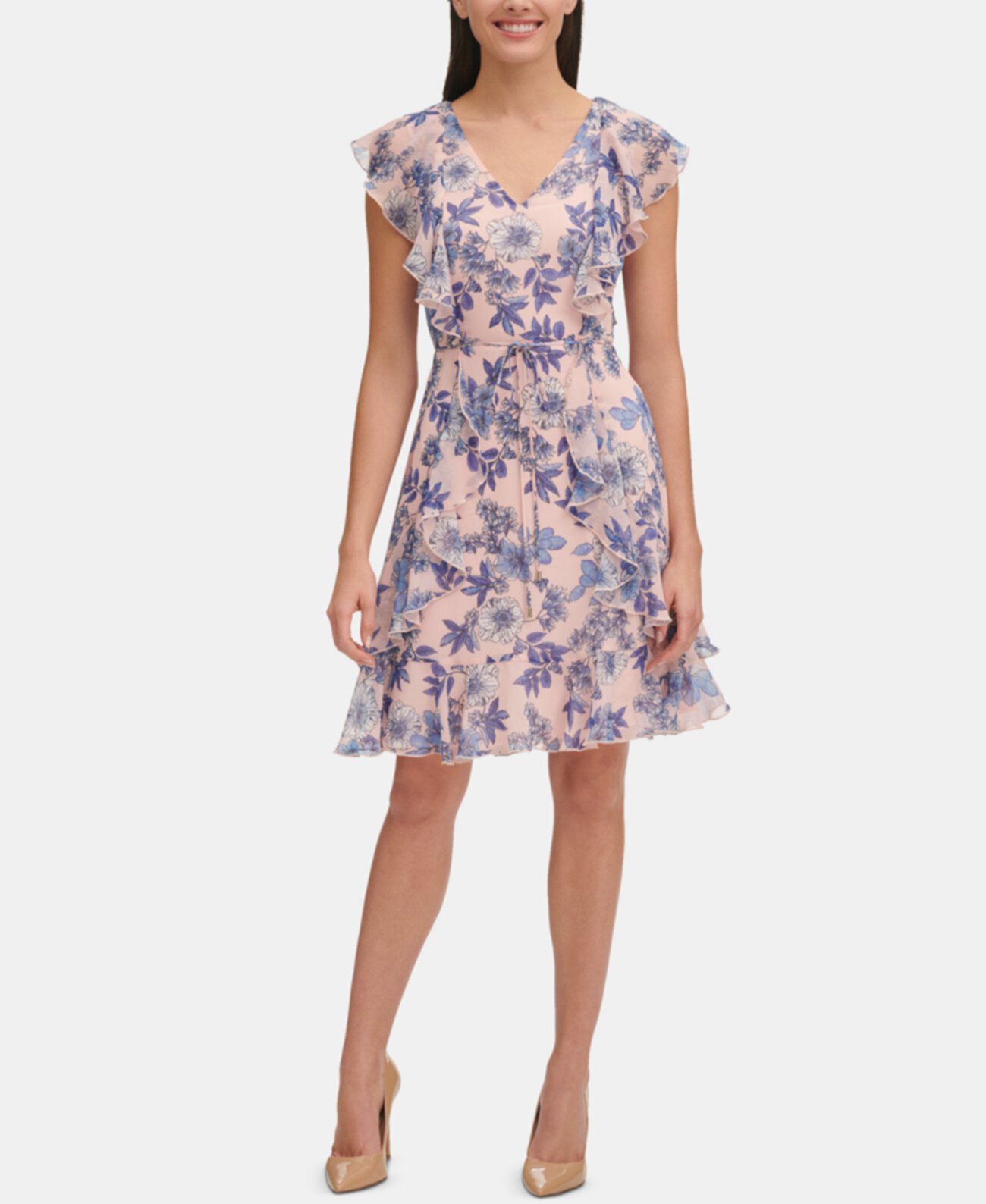 Платье из шифона с цветочным принтом Tommy Hilfiger