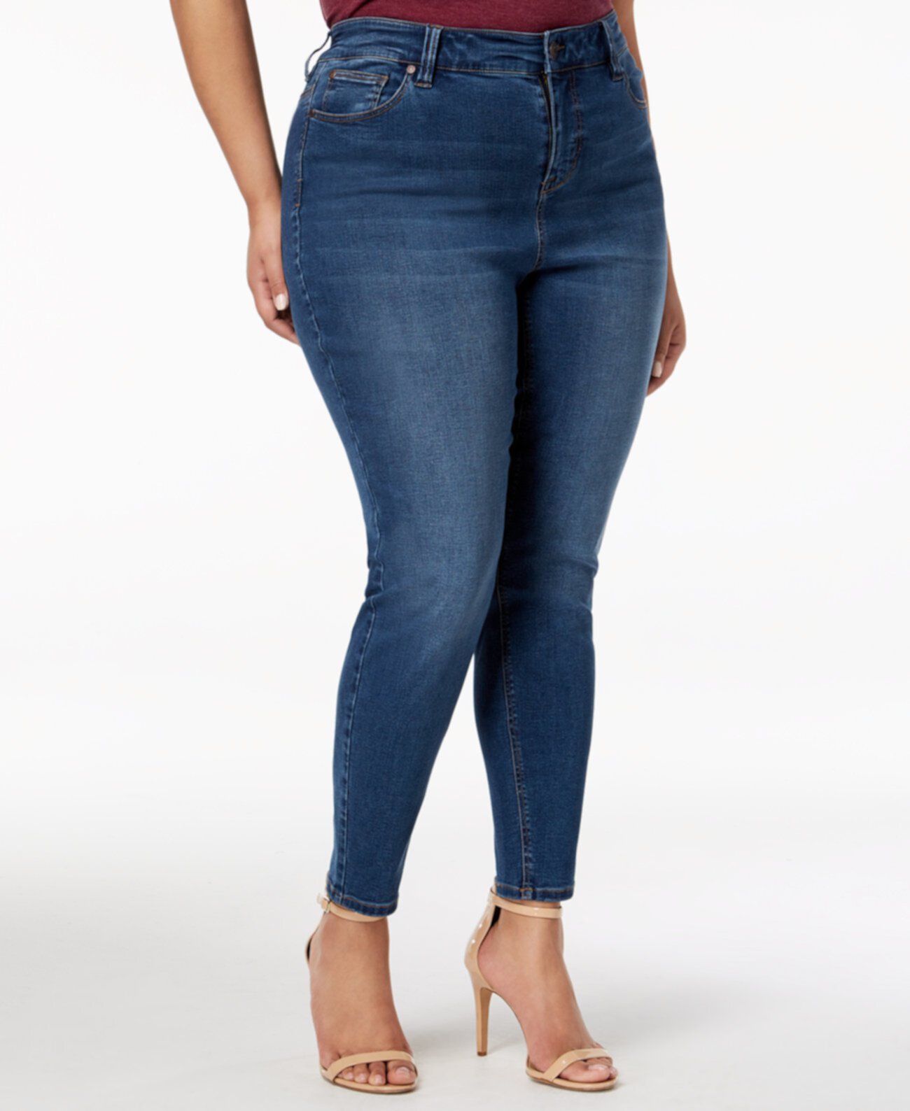 Plus Size  High-Rise Skinny Ankle Jeans Celebrity Pink