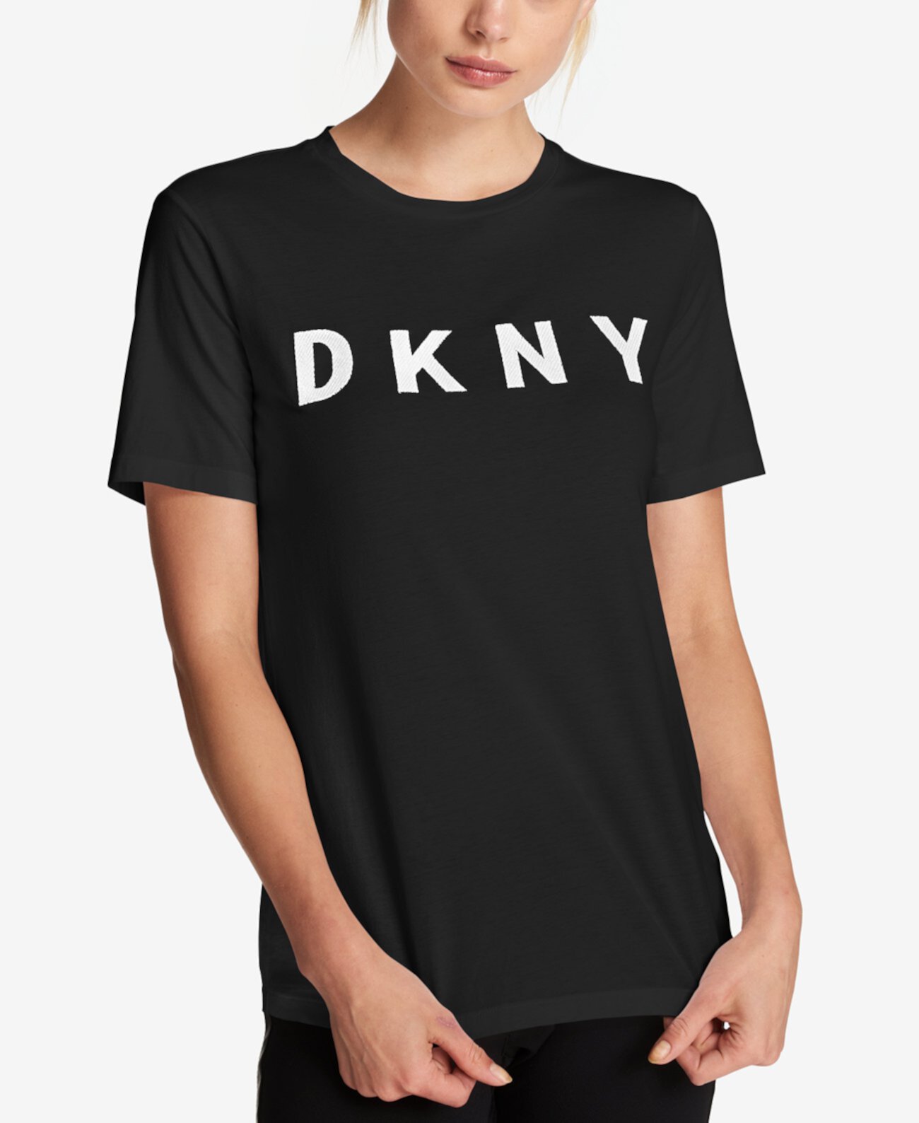 Футболка из хлопка с логотипом DKNY