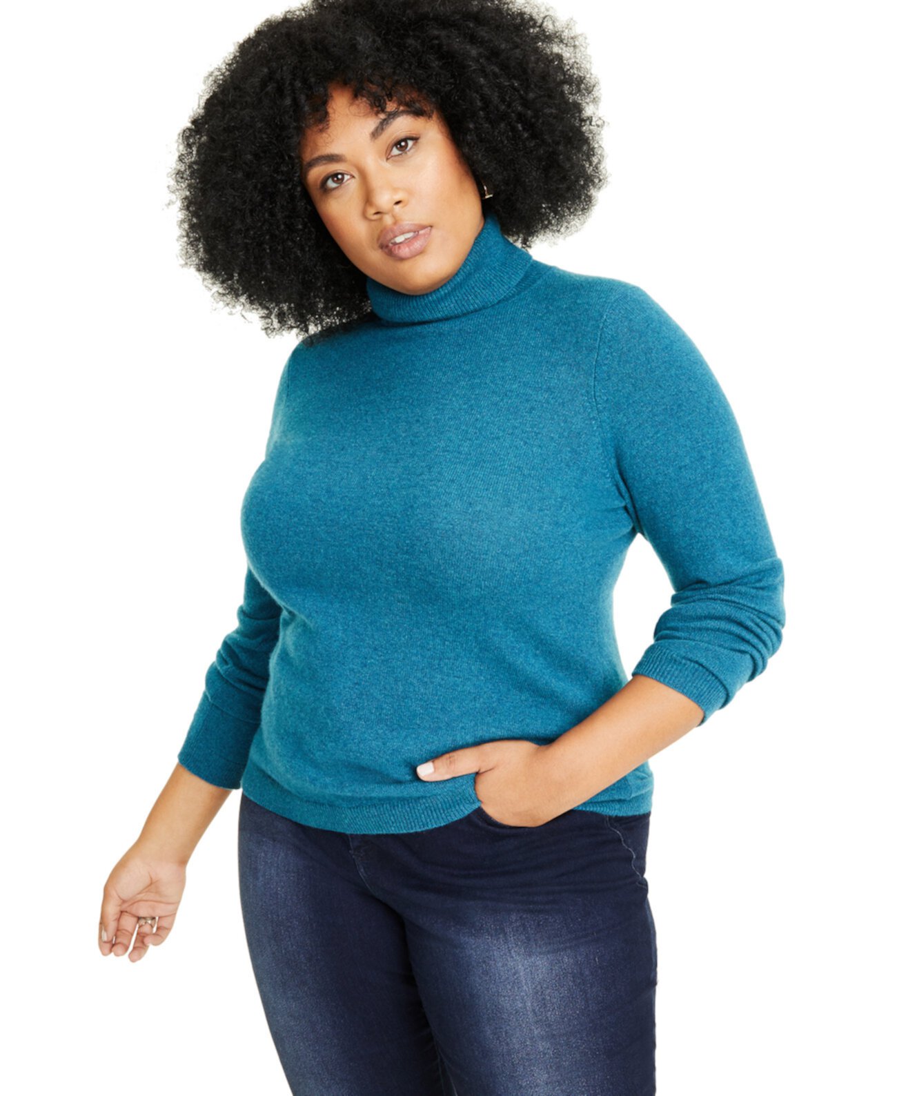 Plus Size Cashmere Turtleneck Sweater, Created for Macy's Charter Club