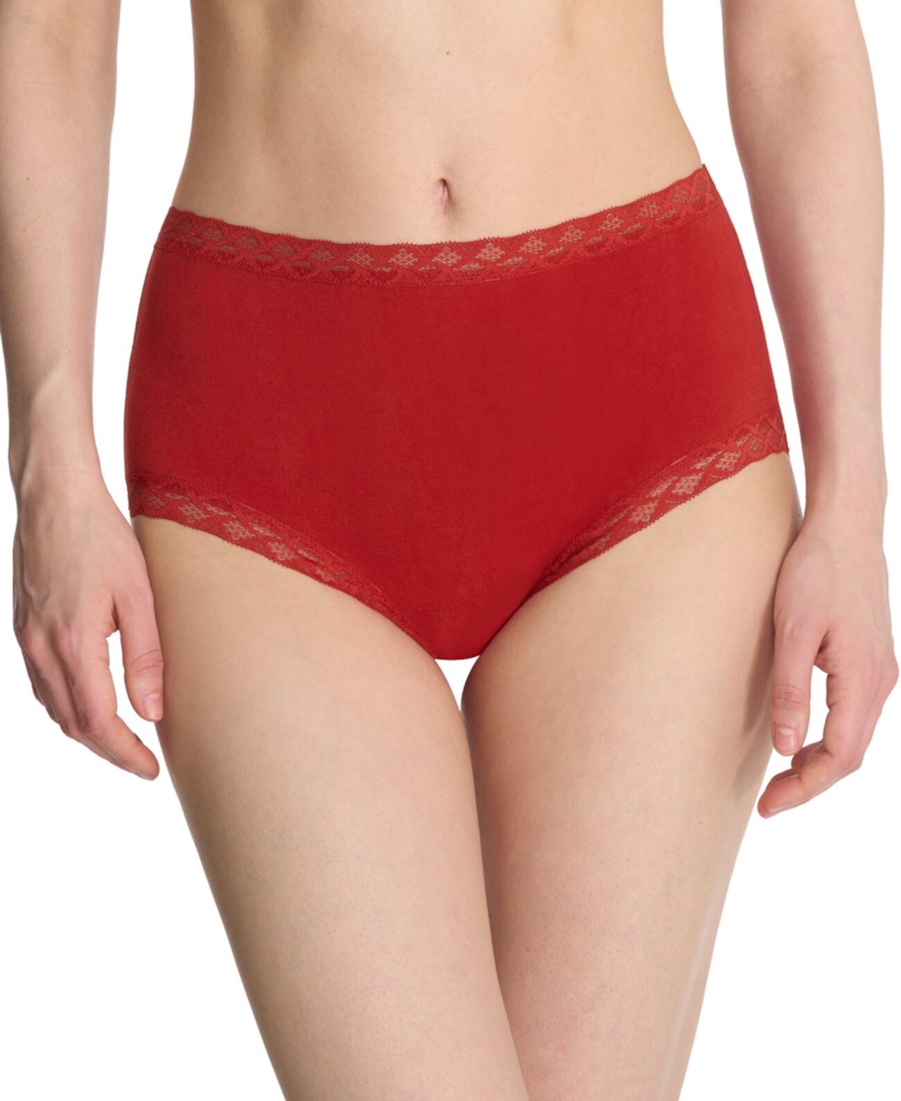 Bliss Lace-Trim High Rise Cotton Brief 755058 Natori