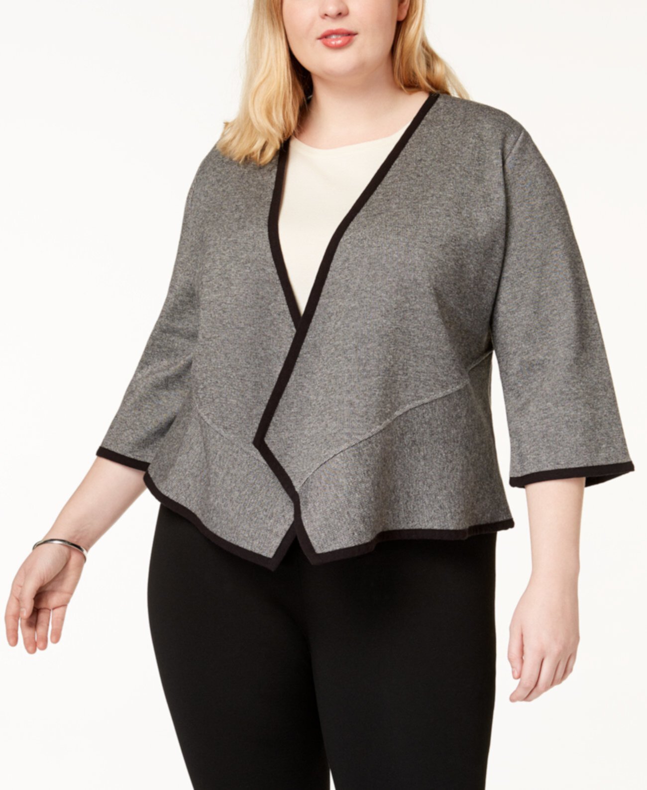 Plus Size Drape-Front Cardigan, Created for Macy's Alfani