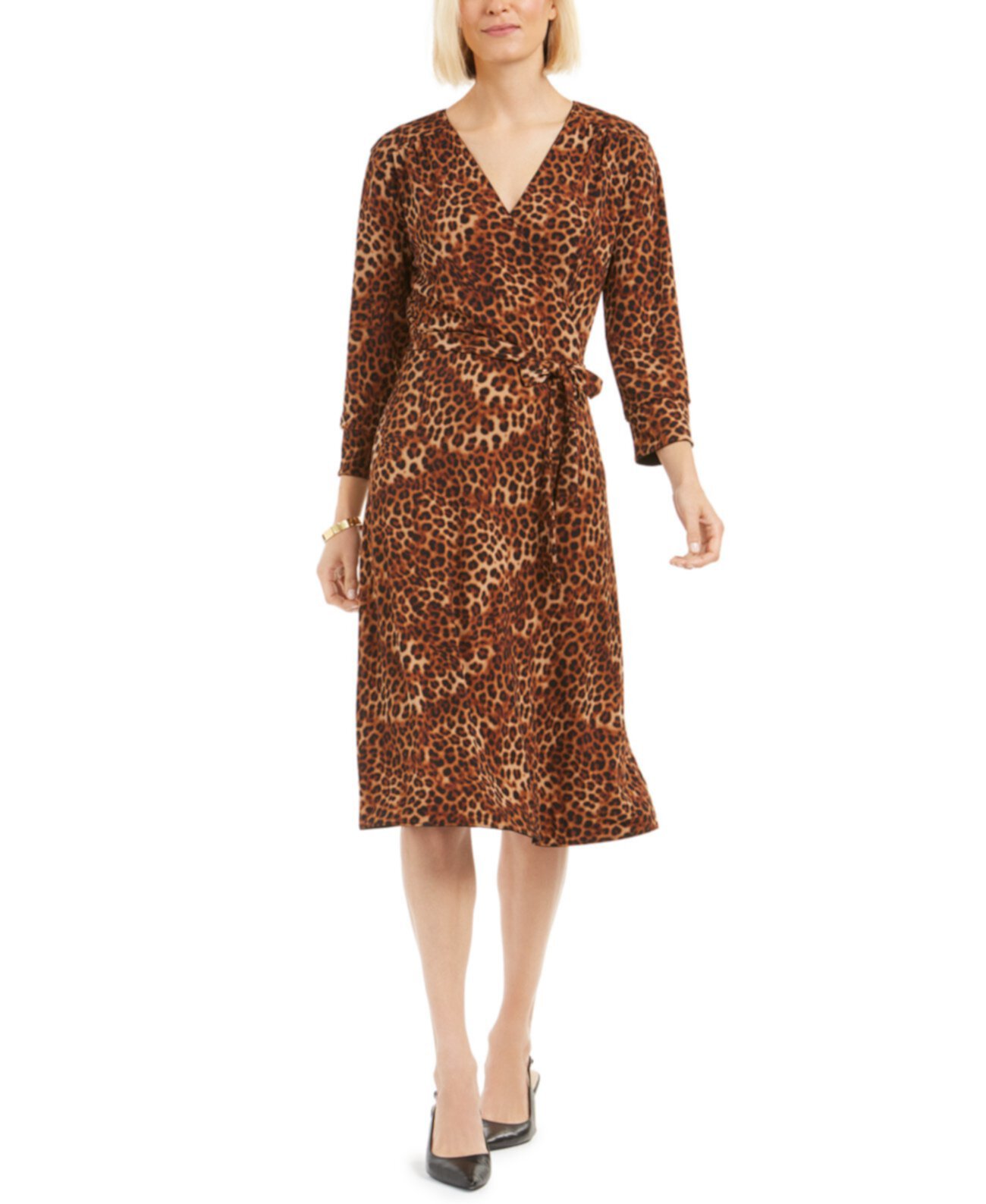 Двустороннее платье с леопардовым принтом, созданное для Macy's Charter Club