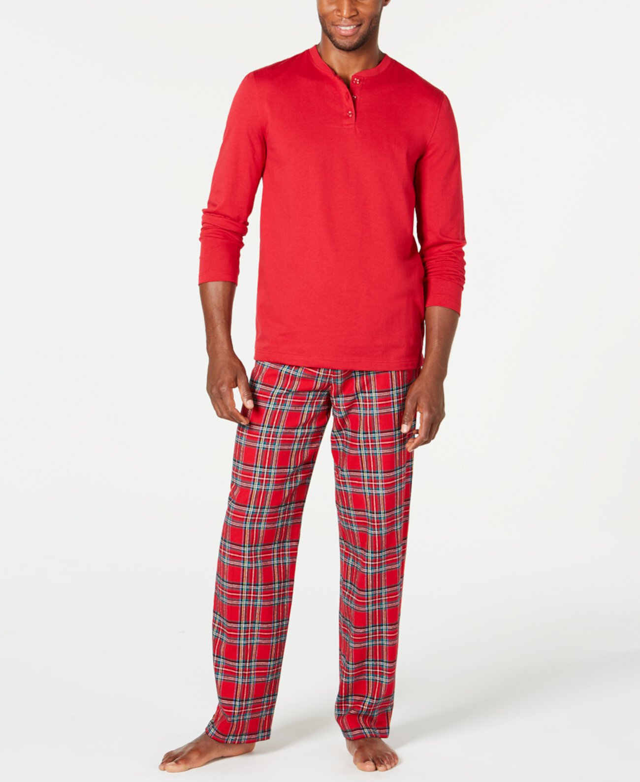 Matching Big & Tall Mix It Семейный пижамный комплект Brinkley Plaid, созданный для Macy's Family Pajamas