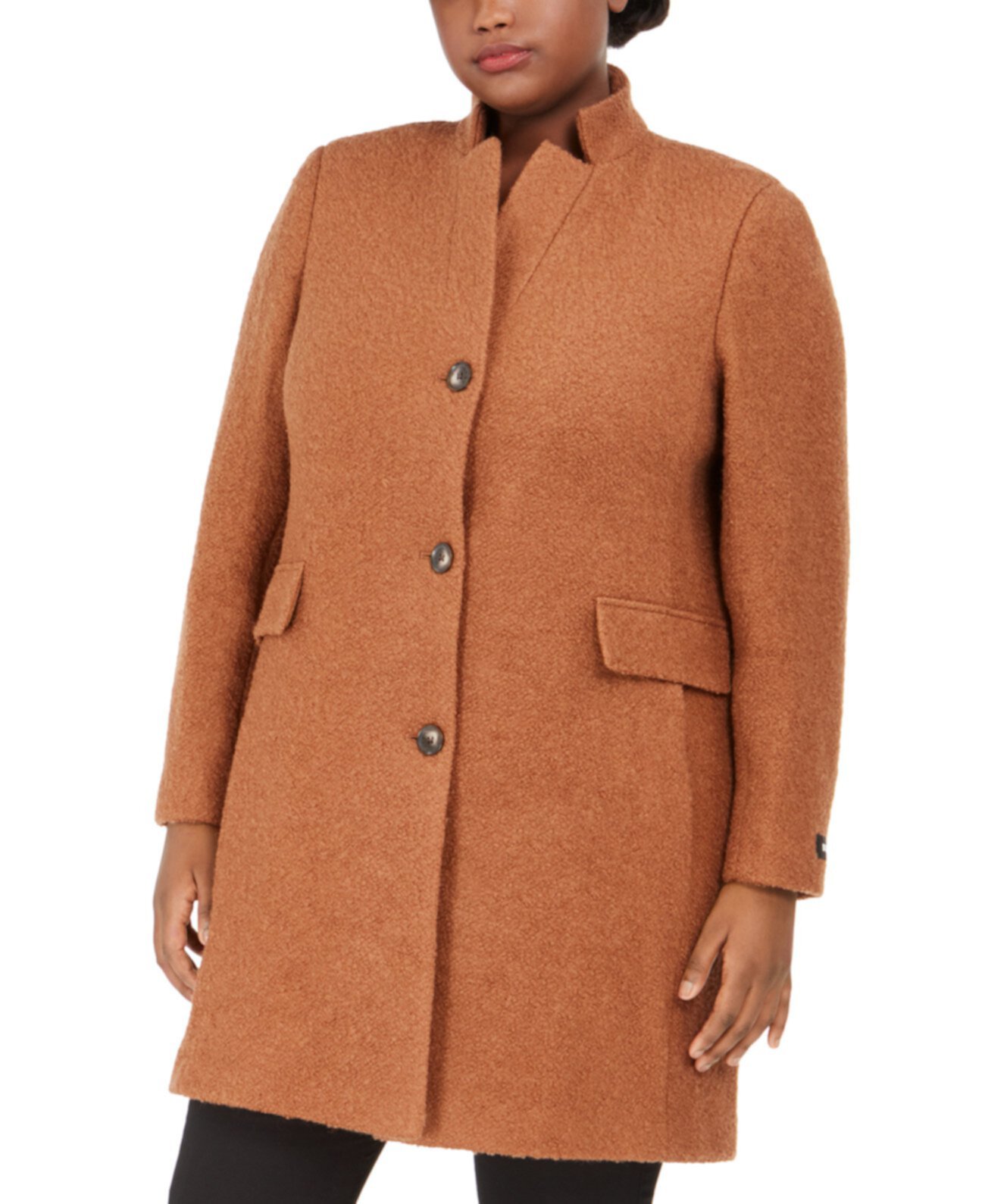 Пальто с воротником-стойкой большого размера, созданное для Macy DKNY