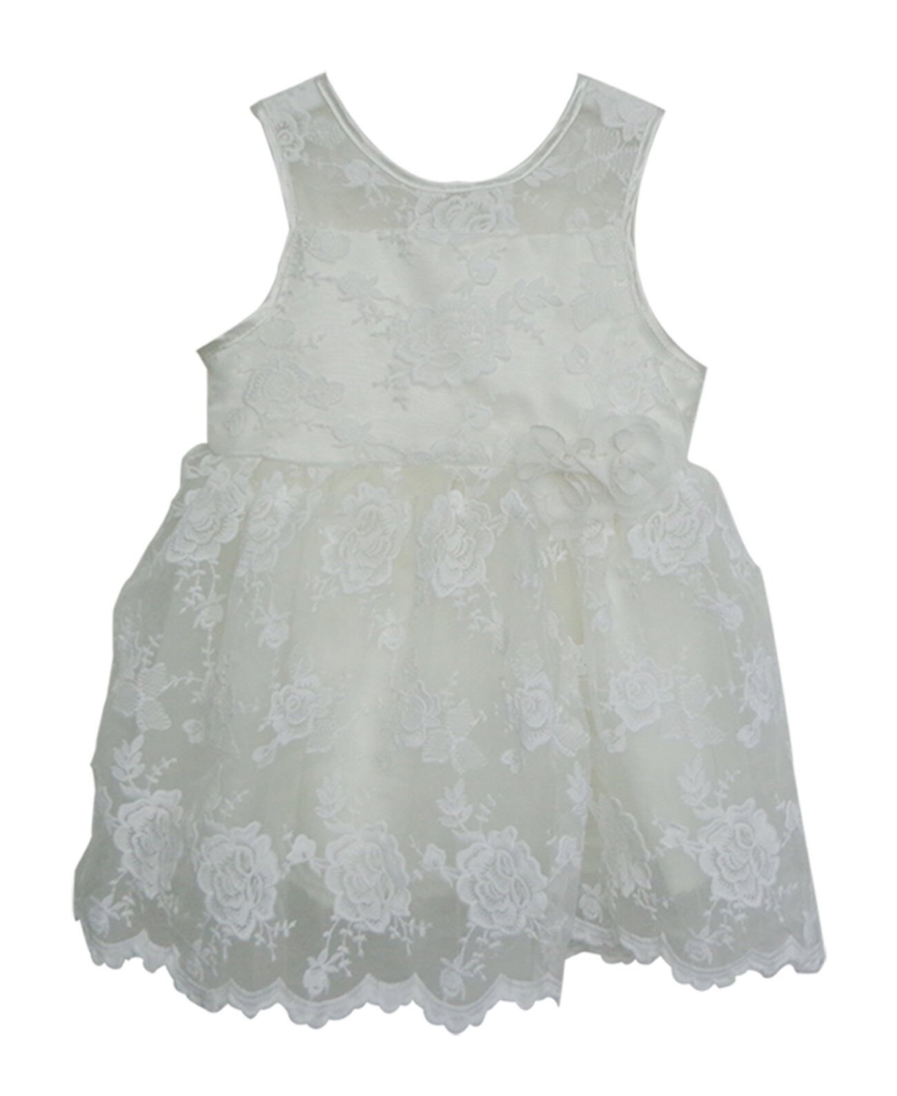 Белое кружевное платье для маленьких девочек Popatu
