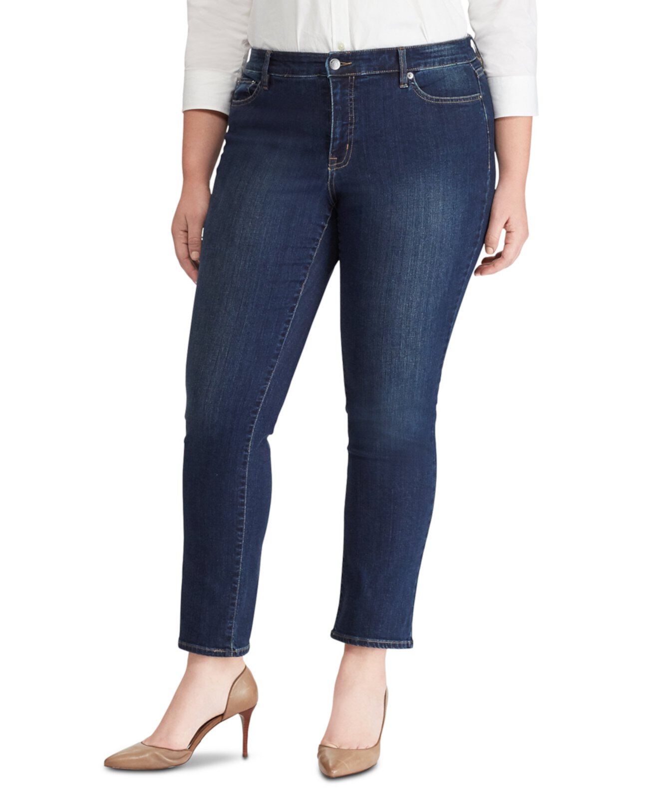 Прямые джинсы с пышными формами большого размера Premiere Ralph Lauren